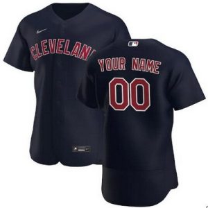 Cleveland Indians Customized Navy Alternate 2020 FlexBase Jersey