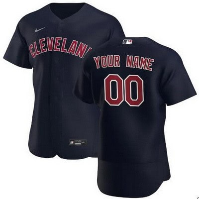 Cleveland Indians Customized Navy Alternate 2020 FlexBase Jersey