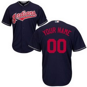 Cleveland Indians Customized Navy Blue Cool Base Jersey