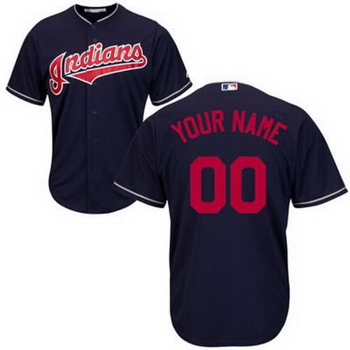 Cleveland Indians Customized Navy Blue Cool Base Jersey