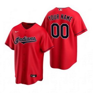 Cleveland Indians Customized Red Alternate 2020 Cool Base Jersey