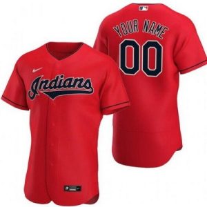 Cleveland Indians Customized Red Authentic Jersey