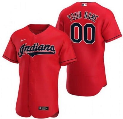 Cleveland Indians Customized Red Authentic Jersey