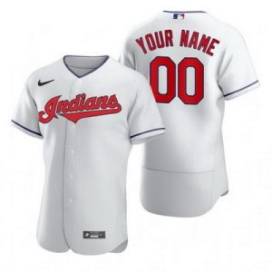 Cleveland Indians Customized White 2020 FlexBase Jersey