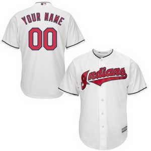 Cleveland Indians Customized White Cool Base Jersey