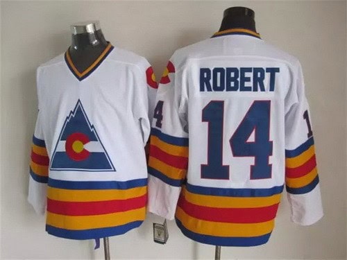 Colorado Avalanche #14 Rene Robert White Throwback Jersey