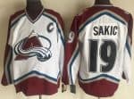 Colorado Avalanche #19 Joe Sakic White Throwback Jersey