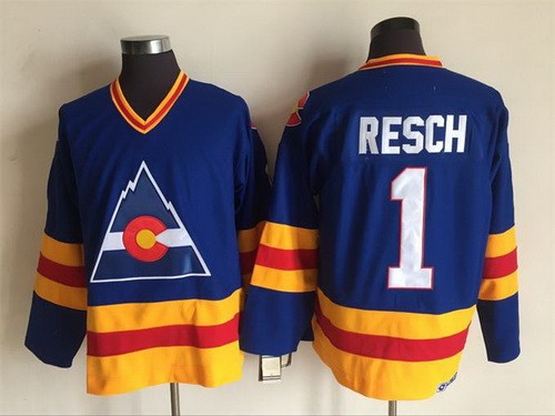 Colorado Avalanche #1 Chico Resch Blue Throwback Jersey