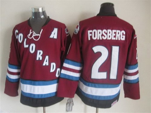 Colorado Avalanche #21 Peter Forsberg Red Throwback Jersey