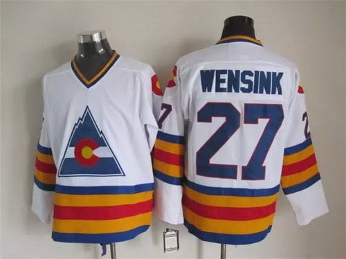 Colorado Avalanche #27 John Wensink White Throwback Jersey
