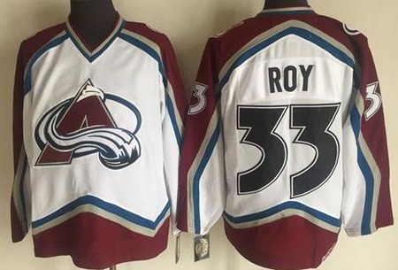Colorado Avalanche #33 Patrick Roy White Throwback Jersey