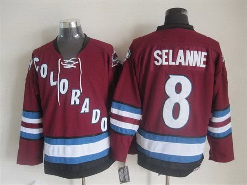 Colorado Avalanche #8 Teemu Selanne Red Throwback Jersey