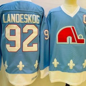 Colorado Avalanche #92 Gabriel Landeskog Light Blue Throwback Jersey