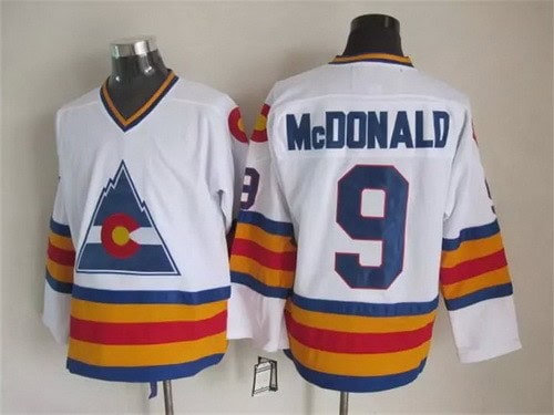 Colorado Avalanche #9 Lanny McDonald White Throwback Jersey