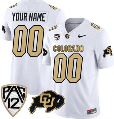 Colorado Buffaloes Customized Limited White FUSE College Football Jersey