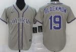 Colorado Rockies #19 Charlie Blackmon Gray Cool Base Jersey