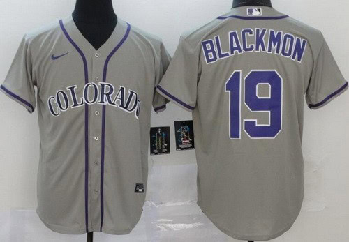 Colorado Rockies #19 Charlie Blackmon Gray Cool Base Jersey