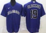 Colorado Rockies #19 Charlie Blackmon Purple Cool Base Jersey