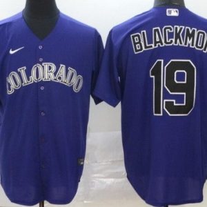 Colorado Rockies #19 Charlie Blackmon Purple Cool Base Jersey