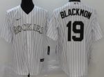 Colorado Rockies #19 Charlie Blackmon White Cool Base Jersey