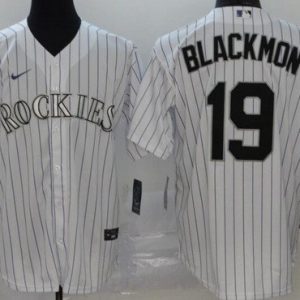 Colorado Rockies #19 Charlie Blackmon White Cool Base Jersey