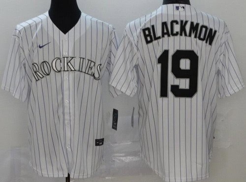 Colorado Rockies #19 Charlie Blackmon White Cool Base Jersey