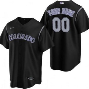 Colorado Rockies Customized Black Cool Base Jersey