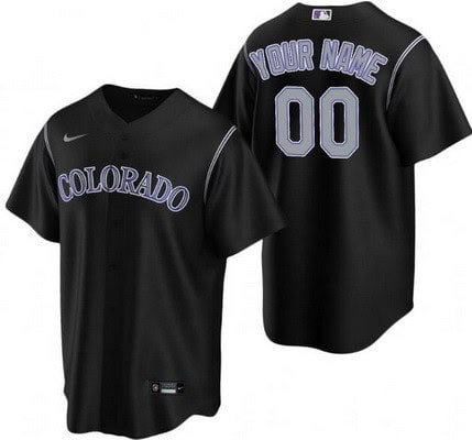 Colorado Rockies Customized Black Cool Base Jersey