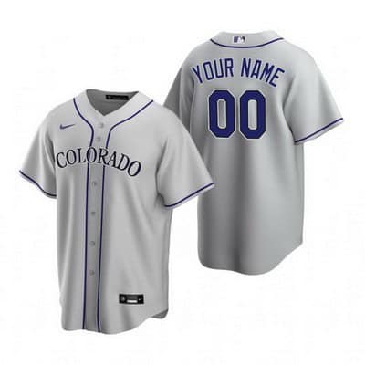 Colorado Rockies Customized Gray Road 2020 Cool Base Jersey