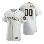 Colorado Rockies Customized White Gold 2020 FlexBase Jersey