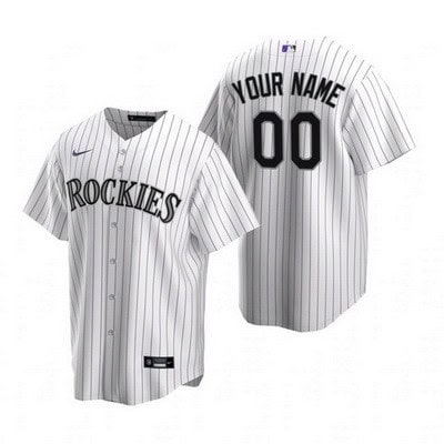 Colorado Rockies Customized White Stripes 2020 Cool Base Jersey