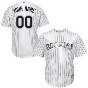 Colorado Rockies Customized White Stripes Cool Base Jersey
