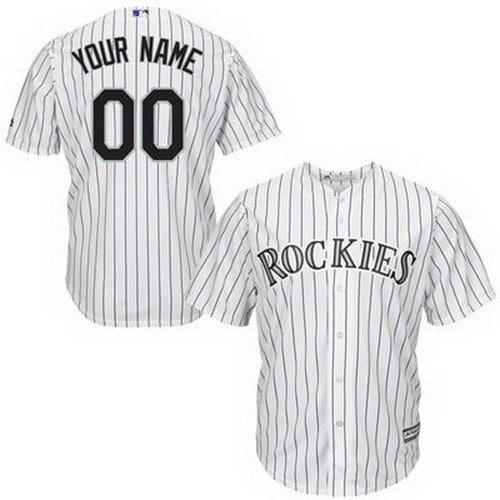 Colorado Rockies Customized White Stripes Cool Base Jersey