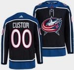 Columbus Blue Jackets Customized Black 2022 Reverse Retro Authentic Jersey