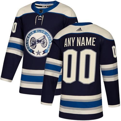 Columbus Blue Jackets Customized Navy Alternate Authentic Jersey
