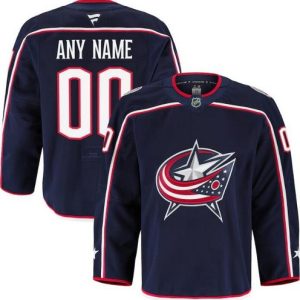 Columbus Blue Jackets Customized Navy Fanatics Authentic Jersey