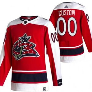 Columbus Blue Jackets Customized Red 2021 Reverse Retro Authentic Jersey