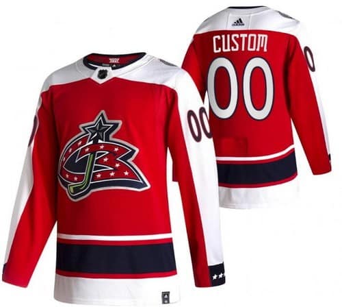 Columbus Blue Jackets Customized Red 2021 Reverse Retro Authentic Jersey