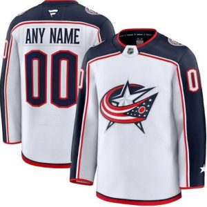 Columbus Blue Jackets Customized White Fanatics Authentic Jersey