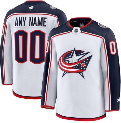 Columbus Blue Jackets Customized White Fanatics Authentic Jersey