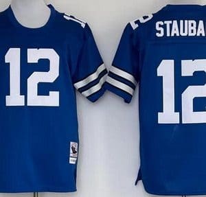 Dallas Cowboys #12 Roger Staubach Blue Throwback Jersey