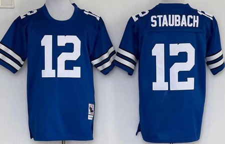 Dallas Cowboys #12 Roger Staubach Blue Throwback Jersey