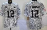 Dallas Cowboys #12 Roger Staubach Limited Arctic Camo 2024 Salute to Service Jersey