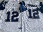 Dallas Cowboys #12 Roger Staubach White 1971 Throwback Jersey