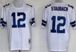 Dallas Cowboys #12 Roger Staubach White Throwback Jersey
