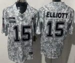 Dallas Cowboys #15 Ezekiel Elliott Limited Arctic Camo 2024 Salute to Service Jersey