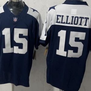 Dallas Cowboys #15 Ezekiel Elliott Limited Navy Alternate FUSE Vapor Jersey