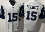 Dallas Cowboys #15 Ezekiel Elliott Limited White Throwback Vapor Jersey