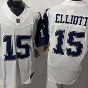 Dallas Cowboys #15 Ezekiel Elliott Limited White Throwback Vapor Jersey