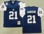 Dallas Cowboys #21 Deion Sanders Navy 1995 Throwback Jersey